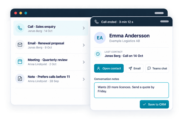 CRM Contact Detail UI Mockup